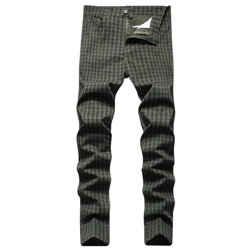Herren Chinohose Kariert Hose Business Freizeithose Slim fit Chino mit Stretchhose Stoffhose für Männer Herren Chino Hose Baggy Chinohose Casual mit Stretch Designer Hose Stoffhose von generic