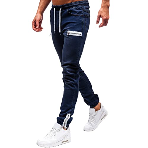 Herren Jogger Jeans Cargo Hose Stretch Slim Fit Jeanshose Denim Hose Designer mit Taschen Modische Chino Jeans Cargohose für Herren Jogginghose Mit Reißverschlusstasche Männer Freizeithose von generic