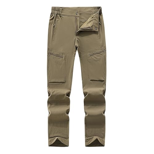 Herren Outdoor Wanderhose,Wasserabweisend Verschleißfest Funktionshose, Leicht Schnelltrocknend Camping Trekkinghose mit Reißverschlusstaschen Bergsteigerhose für Herren, Jogginghose von generic