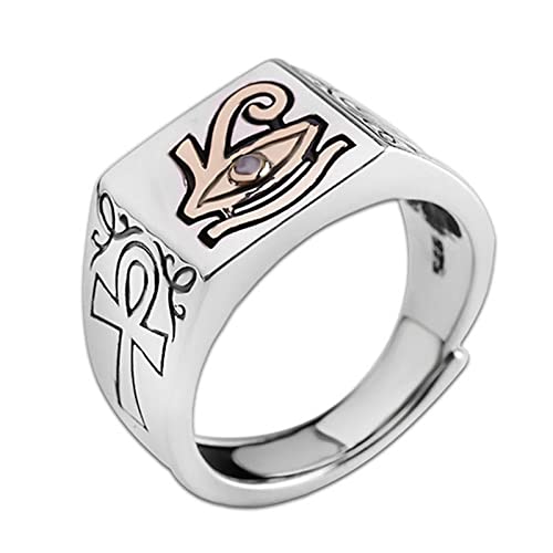 Herren-Ring „Auge des Horus“ aus S925-Sterlingsilber, modischer offener Ring „Auge des Horus“, Silber, 12 von generic