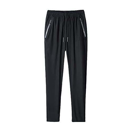 Ice Silk Schnell Trocknende Hose FüR MäNner Und Frauen DüNne Sporthose Mit Gummizug Stretch VerschäRfen Hosenbein Zip Off Softshellhose Jogginghose Herren Bequeme Sweatpants Men von generic