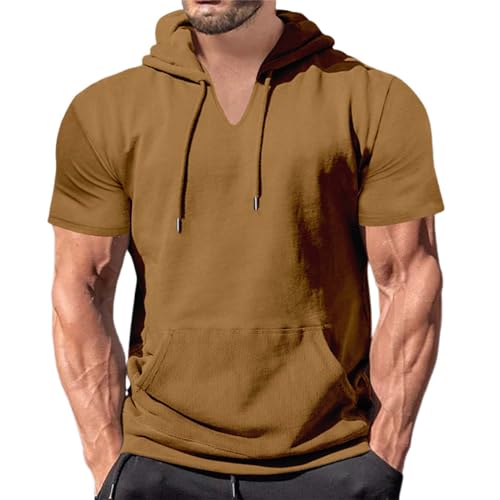 Kapuzenshirt Herren Kurzarm Kurzarm Hoodie Herren mit Koderlzug Sport Baumwolle Taschen T-Shirt Mit Kapuze Herren Freizeithemden Casual Strandhemd Basic Mode Hemdshirt Einfach Männer Top Kapuzenshirt Herren Kurzarm Kurzarm Hoodie Herren mit Koderlzug Sport Baumwolle Taschen T-Shirt Mit Kapuze Herren Freizeithemden Casual Strandhemd Basic Mode Hemdshirt Einfach Männer Top von generic