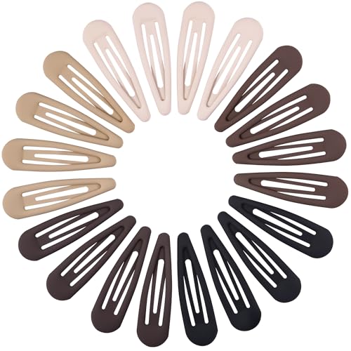 Kleine Haarspangen für Damen, rutschfeste Metallclips mit Druckknopf für dünnes und feines Haar, Mattschwarzbraun, 20 Stück, 4,9 x 1,3 cm. von generic