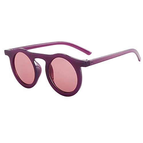 Mode Beliebte Sonnenbrille Klassische Runde Sonnenbrille Männer Frauen Kleine Rahmen Sonnenbrille Weibliche Plastikbrille Unisex Eyewear Uv400/C4 Lila-Rosa/Einheitsgröße von generic