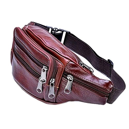 Neue Männer Tasche Leder Fanny Pack Taille Gürtel Tasche Hüfte Geldbörse Outdoor Reisetasche Beutel Carry On, Schwarz von generic