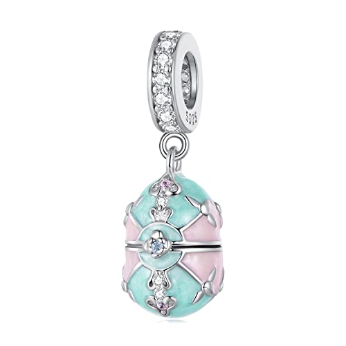 Osterei-Anhänger Charm 925 Sterling Silber Charm passt für Pandora Armband Halskette, BSC779 von generic