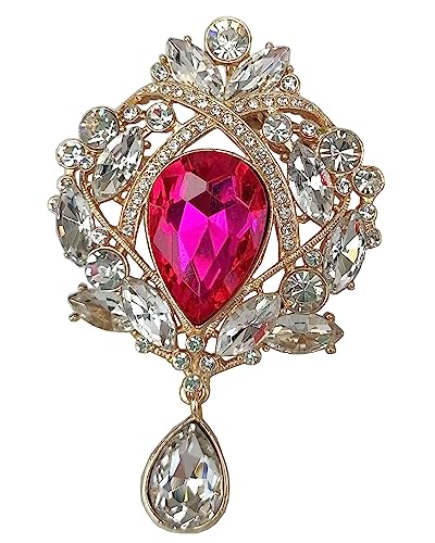 Party Prom Schmuck Teardrop Brosche Pin Anhänger Strass Kristall BZ4082 von generic