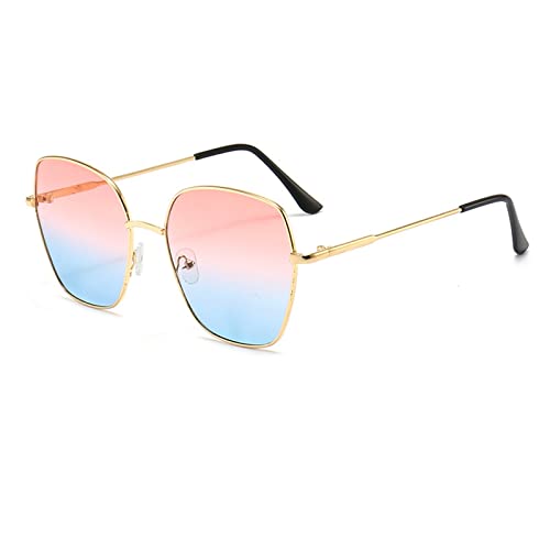 Piloten Brille Herren und Damen Sonnenbrille Gradient Fliegerbrille Pornobrille Retro Polarisierte Metall Sunglasses (Rosa, Sonnenbrille) von generic