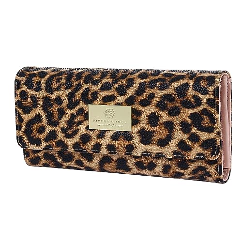 Damen Portemonnaie Beige Braun Leopard Print groß von generic