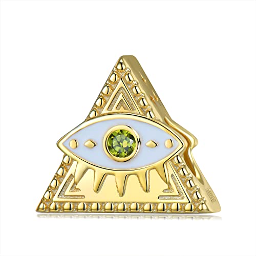 Pyramid Demon Eye Anhänger Charm 925 Sterling Silber Charm passt für Pandora Armband Halskette, PC1306 von generic