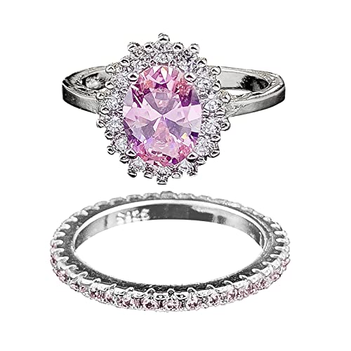 Ring Ornamente, 2PCS Silber Versprechen Ringe Zartes Design Knoten Set Diamant Mode Ring Leichter Luxus Hochwertiger Ring Damen Verlobungsringe Ring Ornamente, 2PCS Silber Versprechen Ringe Zartes Design Knoten Set Diamant Mode Ring Leichter Luxus Hochwertiger Ring Damen Verlobungsringe von generic