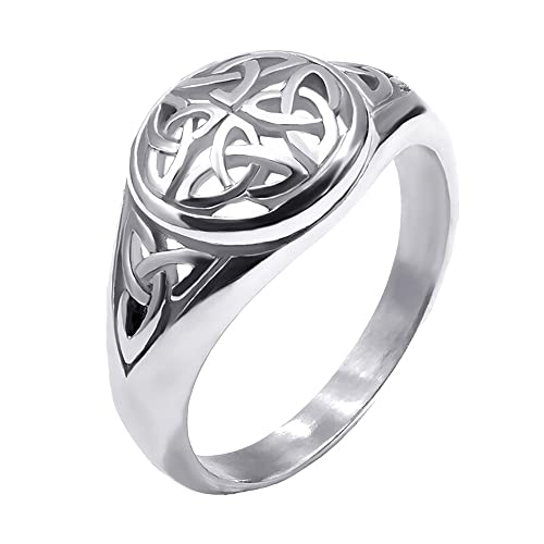 Ring Ornamente, Bohemian Vintage Silber Farbe Viking Celtic Knot Ring for Männer Frauen Verlobung Ehering Ringe Größe 5-12 von generic