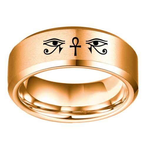 Ring Ornamente, Egyptian Eye of Horus Cross Rings Stainless Steel Amulet Ring Egypt Pharaoh King Vintage Jewellery Gift for Men Women Ring Ornamente, Egyptian Eye of Horus Cross Rings Stainless Steel Amulet Ring Egypt Pharaoh King Vintage Jewellery Gift for Men Women von generic