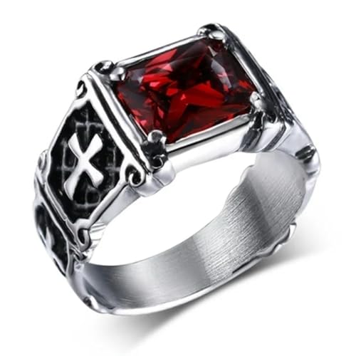 Ring Ornamente, Gothic Blau Rot Schwarz Kristall Teufel Drachenklaue Ring Herren Trend Exquisit Casual Street Cool Rider Ring Schmuck von generic