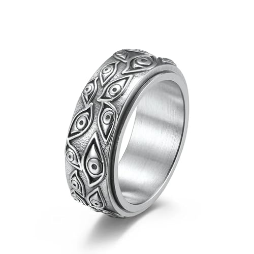 Ring Ornamente, Ring Schmuck Punk Auge Muster Ring Schwarz Spinner Ring Rotatalbe Ring von generic