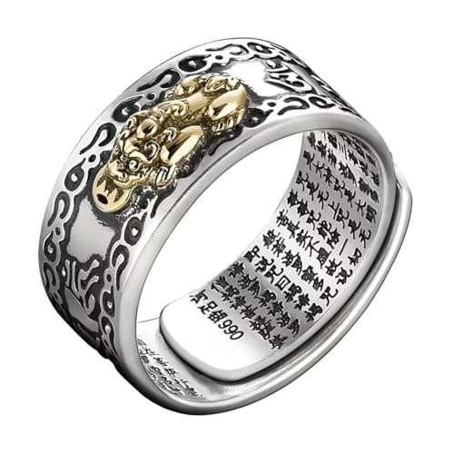 Ring Ornamente, Sterling Silber Feng Shui PIXIU Mantra Ringe Reichtum Glück Ring Öffnung Verstellbarer Ring Tibetisch Buddhistischer Ring Schmuck Ring Ornamente, Sterling Silber Feng Shui PIXIU Mantra Ringe Reichtum Glück Ring Öffnung Verstellbarer Ring Tibetisch Buddhistischer Ring Schmuck von generic