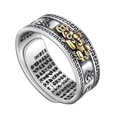 Ring Ornamente, Sterling Silber Feng Shui PIXIU Mantra Ringe Reichtum Glück Ring Öffnung Verstellbarer Ring Tibetisch Buddhistischer Ring Schmuck Ring Ornamente, Sterling Silber Feng Shui PIXIU Mantra Ringe Reichtum Glück Ring Öffnung Verstellbarer Ring Tibetisch Buddhistischer Ring Schmuck von generic