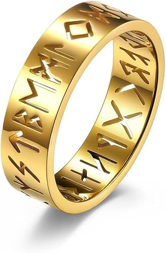Ringornamente, Männer Frauen Vintage Wikingerringe Nordische Amulettringe Text Hohlstahlring, Rune Heidnisches Amulett Rune Krieger Totem Runenring Ringornamente, Männer Frauen Vintage Wikingerringe Nordische Amulettringe Text Hohlstahlring, Rune Heidnisches Amulett Rune Krieger Totem Runenring von generic