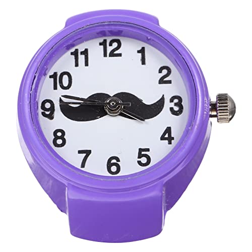 Ringuhr Fingeruhr Mit Gummiband Für Herren Damen - Runder Finger Ringuhr Mit Arabischen Ziffern Ziffernblatt Süßem Schnurrbart Muster Miniuhr Dekor - Lila Ringuhr Fingeruhr Mit Gummiband Für Herren Damen - Runder Finger Ringuhr Mit Arabischen Ziffern Ziffernblatt Süßem Schnurrbart Muster Miniuhr Dekor - Lila von generic