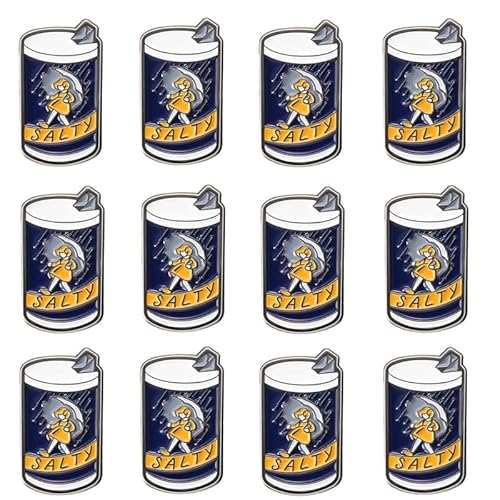 Salty Girl Emaille-Reversbroschen und -Anstecknadeln für Damen und Mädchen, für Rucksack, Hut, Tasche, 2er-/5er-/12er-Set, Marineblau und Gelb von generic