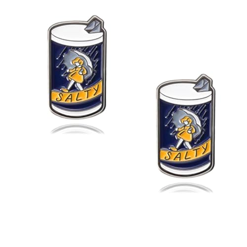 Salty Girl Emaille-Reversbroschen und -Anstecknadeln für Damen und Mädchen, für Rucksack, Hut, Tasche, 2er-/5er-/12er-Set, Marineblau und Gelb von generic