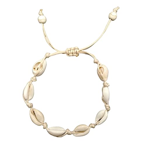Shell Armband Natural Shell Halskette Fußkettchen Für Frauen Handgemacht Verstellbare Strand Mädchen Handgewebte Armband Schmuck von generic