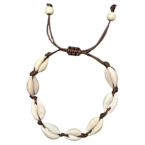 Shell Armband Natural Shell Halskette Fußkettchen Für Frauen Handgemacht Verstellbare Strand Mädchen Handgewebte Armband Schmuck von generic