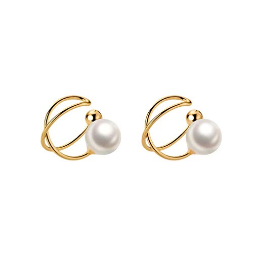 Silberne Süßgold-Synthese-Perlen-Ohrclips für Frauen ohne Piercing-Edelschmuck von generic