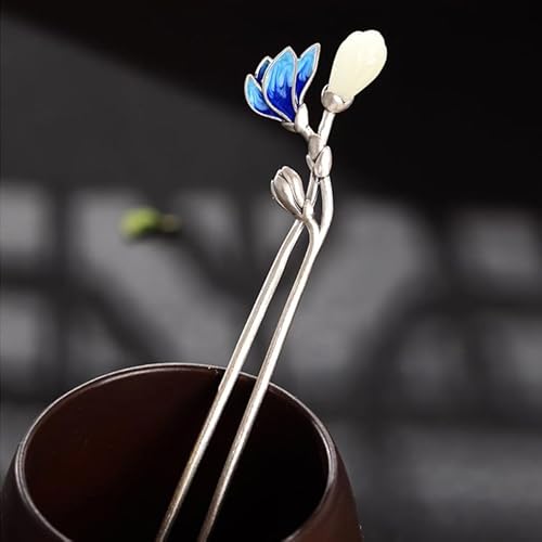 Silbernes Jingde-Blau mit Jade-Haarnadel, chinesischer Hanfu-Stil, Haarstäbe, Retro, handgefertigt, Haarspange für Frauen und Mädchen mit langem Haar Silbernes Jingde-Blau mit Jade-Haarnadel, chinesischer Hanfu-Stil, Haarstäbe, Retro, handgefertigt, Haarspange für Frauen und Mädchen mit langem Haar von generic