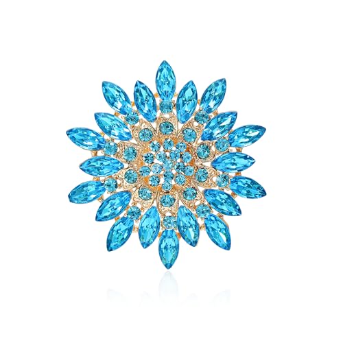 Strass-Blumenbrosche, große Kristall-Blumenbrosche, Anstecknadeln, Hochzeitsfeier, Geburtstag, Tanz, Bankett, Kleid, Anzug, Zeremonie, Kleidung von generic