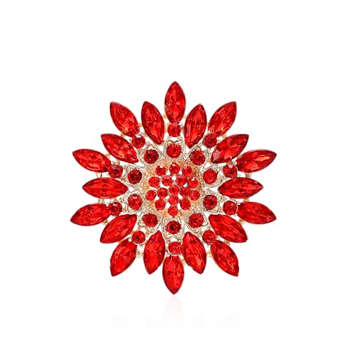 Strass-Blumenbrosche, große Kristall-Blumenbrosche, Anstecknadeln, Hochzeitsfeier, Geburtstag, Tanz, Bankett, Kleid, Anzug, Zeremonie, Kleidung von generic