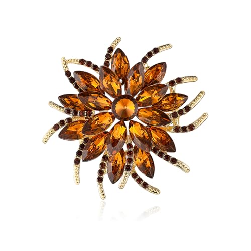 Strass-Blumenbrosche, große Kristall-Blumenbrosche, Anstecknadeln, für Hochzeiten, Partys, Geburtstage, Tänze, Bankette, Kleider, Anzüge, Zeremonien, Kleidung, Hüte von generic