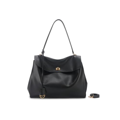 Tragetasche for Damen, Handtasche aus echtem Leder mit Tragegriff oben, modische Schultertasche mit großem Fassungsvermögen, Pendlertasche, Crossbody, Hobo.(M) von generic