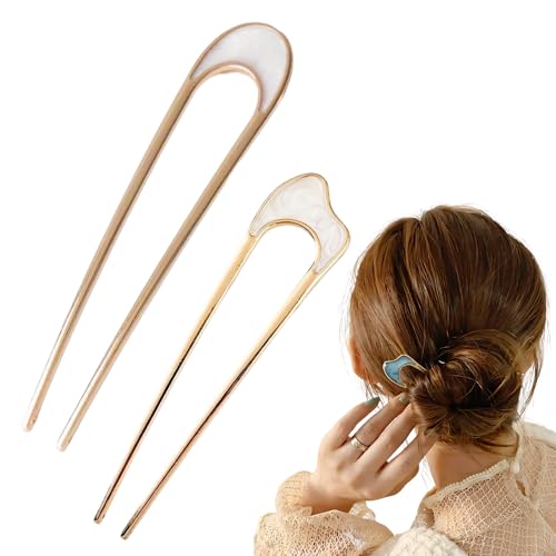 U-förmige Haarspange, Vintage-Haargabelnadel für Damen, elegantes Haar-Accessoire für Damen, ideal für Dutts und French Twist, entworfen für einen sicheren Halt (C) von generic
