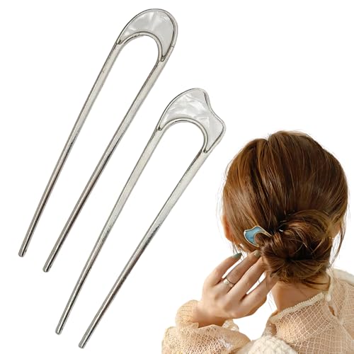 U-förmige Haarspange, Vintage-Haargabelnadel für Damen, elegantes Haar-Accessoire für Damen, ideal für Dutts und French Twists, entworfen für einen sicheren Halt (F) von generic