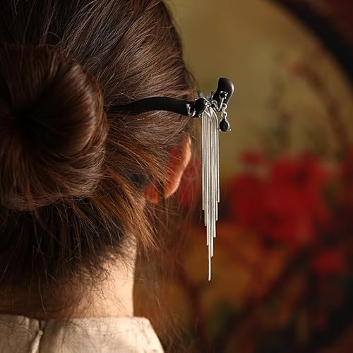 Weißer Schmetterling mit Quasten, chinesisches Hanfu und Haarstil, Retro-Blume mit handgefertigter Haarspange aus Holz, Haarschmuck für Frauen und Mädchen mit langem Haar (weißer Schmetterling) von generic