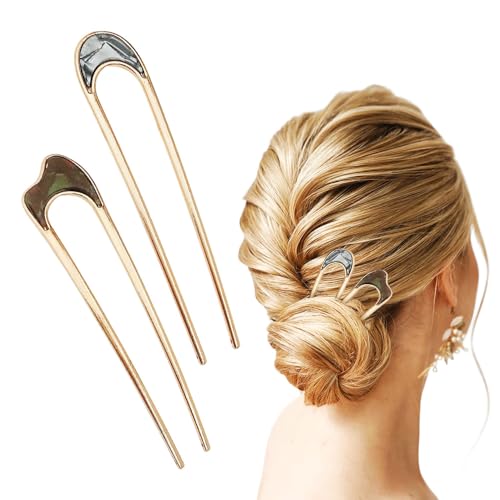für French-Twist-Haare, französische Haarstäbe, Gabel-Dutt-Accessoires für Frauen, French Roll, goldene Haarspangen, Haarstyling-Accessoires für dickes Haar (Gold-Set) von generic