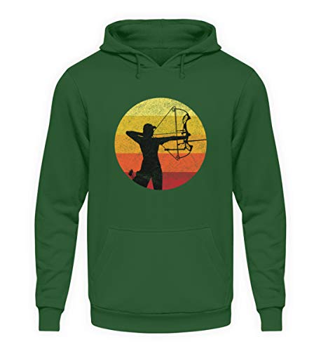 Bogenschießen Vintage Retro - Bogenschütze Geschenk Cool Lustiger Spruch Verein Bogen - Unisex Kapuzenpullover Hoodie -L-Dunkelgrün von generisch