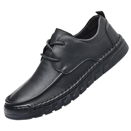 Business Schuhe Herren Vintage SchnüRschuhe Klassische Lederschuhe Handgefertigte Leather Shoes Flache Freizeitschuhe Anti-Rutsch Halbschuhe VerschleißFeste Wasserdicht Outdoorschuhe von generisch
