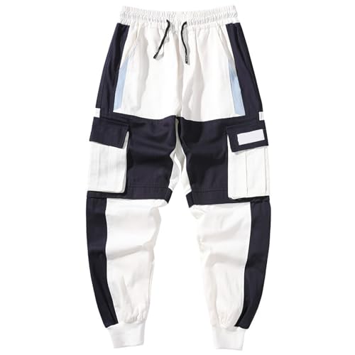 Cargohose Herren Jogginghose Herren Arbeit Kampf Techwear Hose Hip Hop Mehrere Taschen Tapered Hosen Schnalle Riemen Jogginghose Sweatpants Outdoorhose Sporthose Streetwear Wanderhose L von generisch