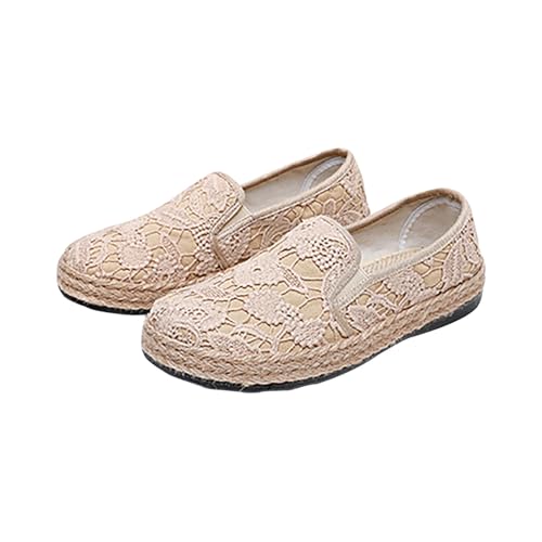 Espadrilles FüR Damen,Flache Schuhe,Leinen Sohle Walkingschuhe,Leichte Atmungsaktive Flats Shoes,Slip On Slipper Walkingschuhe,Casual Loafer,Ohne SchnüRsenkel Halbschuhe,Low Top Freizeitschuhe von generisch