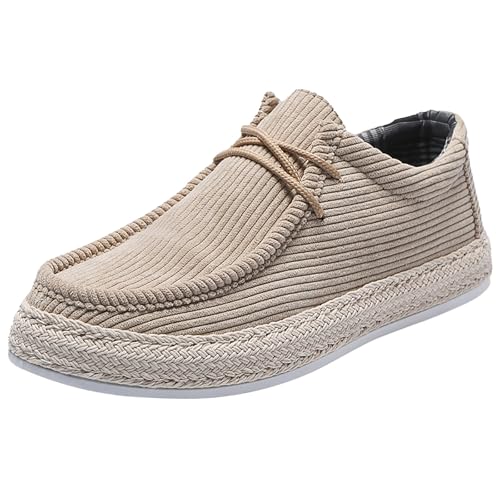 Espadrilles Herren Cordschuhe Casual Slipper Slip On Freizeitschuhe Leinenschuhe Flache Loafer Bequeme Walkingschuhe Leichte Bequeme Atmungsaktive Stoffschuhe rutschfeste Sneakers von generisch