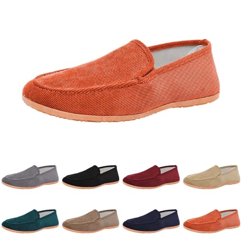 Flache Loafer Herren Slip On Schuhe Low Top Halbschuhe Ohne SchnüRsenkel Fahrschuhe Weich Bequeme Slipper Men's Flats Shoes rutschfeste Freizitschuhe Atmungsaktive Walkingschuhe Casual Bootsschuhe von generisch