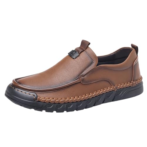 Freizeitschuhe Herren Falche Leder Schuhe Slip On Fahrschuhe Leicht Halbschuhe Bequeme Loafers Handgefertigt Mokassins Leather Shoes Atmungsaktiv Walkingschuhe Business Shoes FüR MäNner von generisch