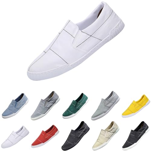 Herren Canvas Schuhe Low Top Flache Freizeitschuhe Extra Leichte Segeltuchschuhe LäSsig Atmungsaktive Stoffschuhe Ohne SchnüRsenkel Fahrschuhe Bequeme Loafers Slipper Halbschuhe Arbeitsschuhe Herren Canvas Schuhe Low Top Flache Freizeitschuhe Extra Leichte Segeltuchschuhe LäSsig Atmungsaktive Stoffschuhe Ohne SchnüRsenkel Fahrschuhe Bequeme Loafers Slipper Halbschuhe Arbeitsschuhe von generisch
