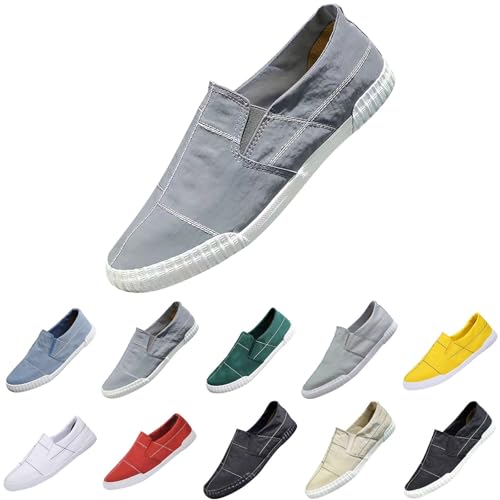 Herren Canvas Schuhe Low Top Flache Freizeitschuhe Extra Leichte Segeltuchschuhe LäSsig Atmungsaktive Stoffschuhe Ohne SchnüRsenkel Fahrschuhe Bequeme Loafers Slipper Halbschuhe Arbeitsschuhe Herren Canvas Schuhe Low Top Flache Freizeitschuhe Extra Leichte Segeltuchschuhe LäSsig Atmungsaktive Stoffschuhe Ohne SchnüRsenkel Fahrschuhe Bequeme Loafers Slipper Halbschuhe Arbeitsschuhe von generisch