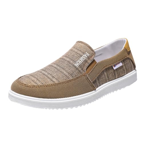 Herren Canvas Sneaker Sommer Atmungsaktiv Leichtgewichts Stoffschuhe Flache Slip On Weiche Sohle Walkingschuhe Bequeme Sportschuhe Outdoor Running Casual Shoes Fitness Joggingschuhe Fahrschuhe von generisch