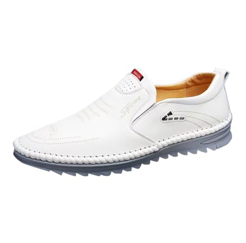 Herren Lederschuhe Halbschuhe Slip On Schuhe Slipper Casual Loafer Weiche Leder Fahrschuhe Bequeme Freizeitschuhe Fashion Walkingschuhe Hohl Atmungsaktiv Business Schuhe Anzugschuhe von generisch
