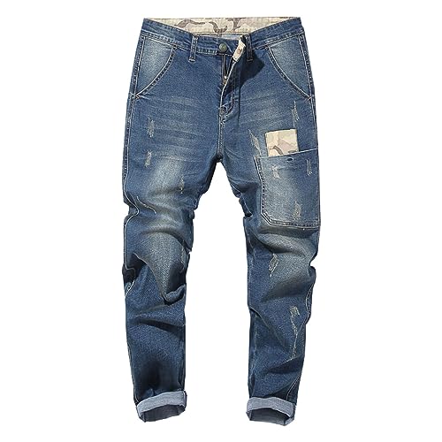 Herren Zerrissene Jeanshose Distressed Destroyed Jeans Slim Fit Straight Leg Denim Jeans Designer Herren Jeans Hose Stretch Jeanshose Basic Men's Ripped Straight Fit Jeans mit Taschen L Herren Zerrissene Jeanshose Distressed Destroyed Jeans Slim Fit Straight Leg Denim Jeans Designer Herren Jeans Hose Stretch Jeanshose Basic Men's Ripped Straight Fit Jeans mit Taschen L von generisch