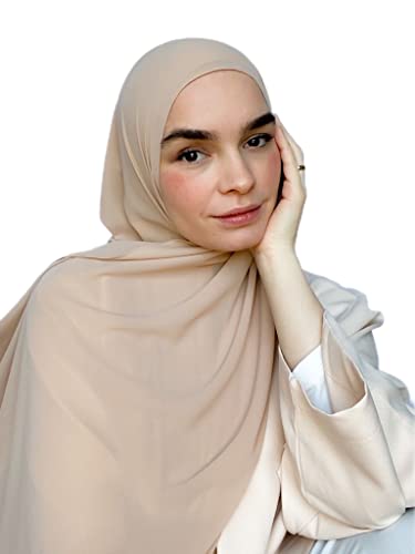 ISRA- dare to be you - HIghquality Chiffon Kopftuch rosa/nude für Damen muslimisch (rosa) von generisch